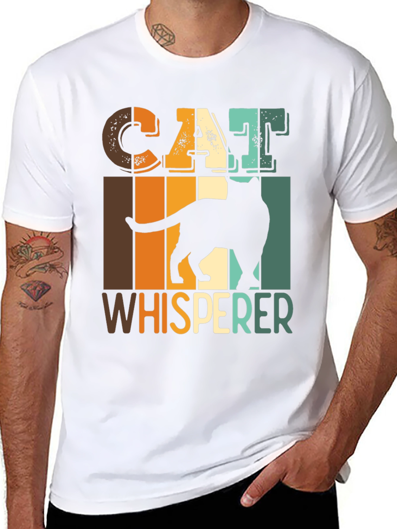 Cat Whisperer Graphic Tee - Retro Style
