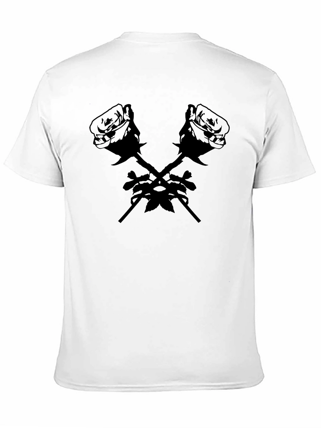 Rose Cross Graphic Tee - Bold Black T-Shirt
