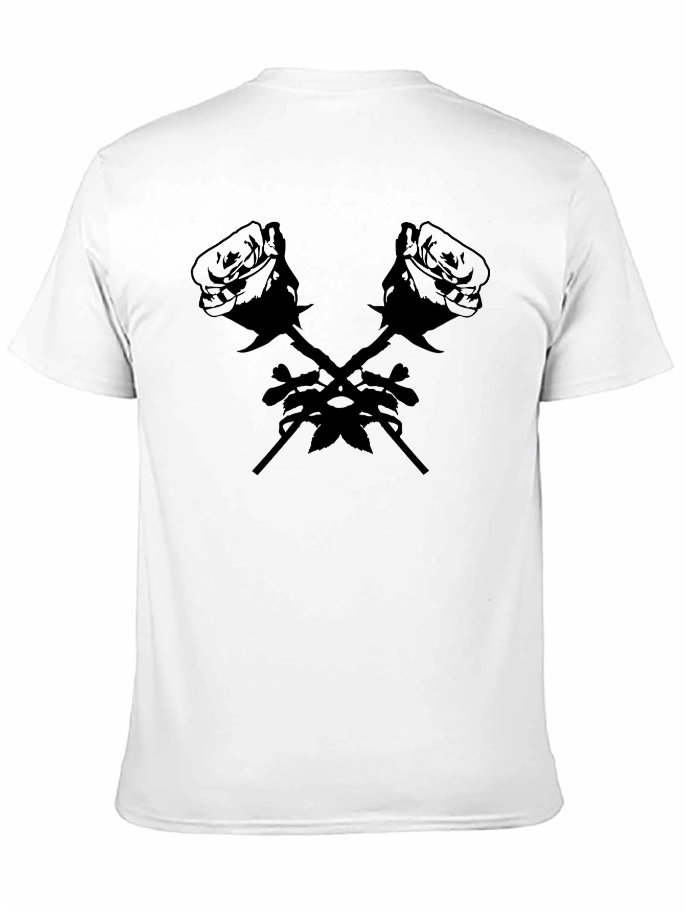Rose Cross Graphic Tee - Bold Black T-Shirt