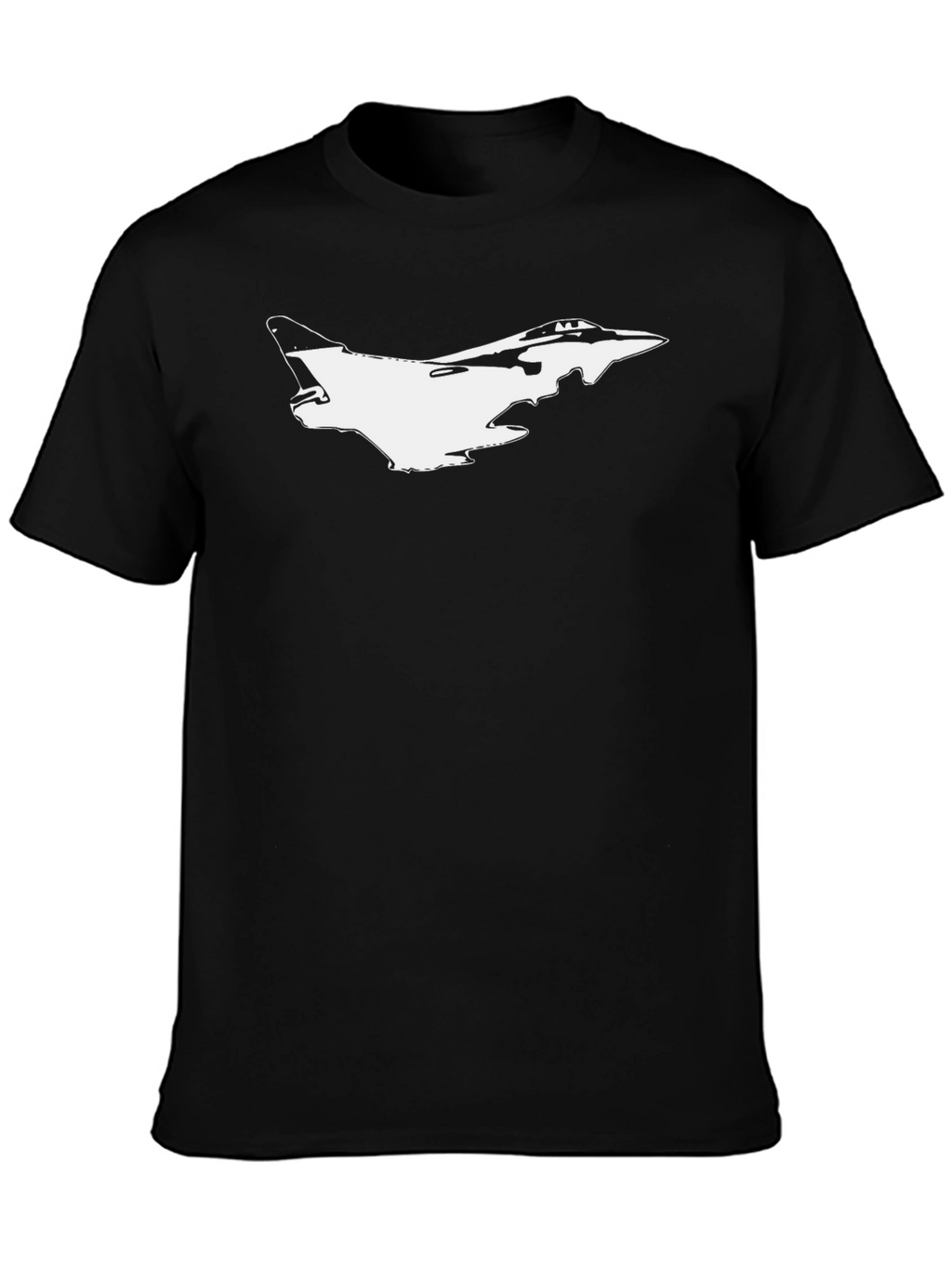 Jet Fighter Graphic Tee - Black Cotton T-Shirt