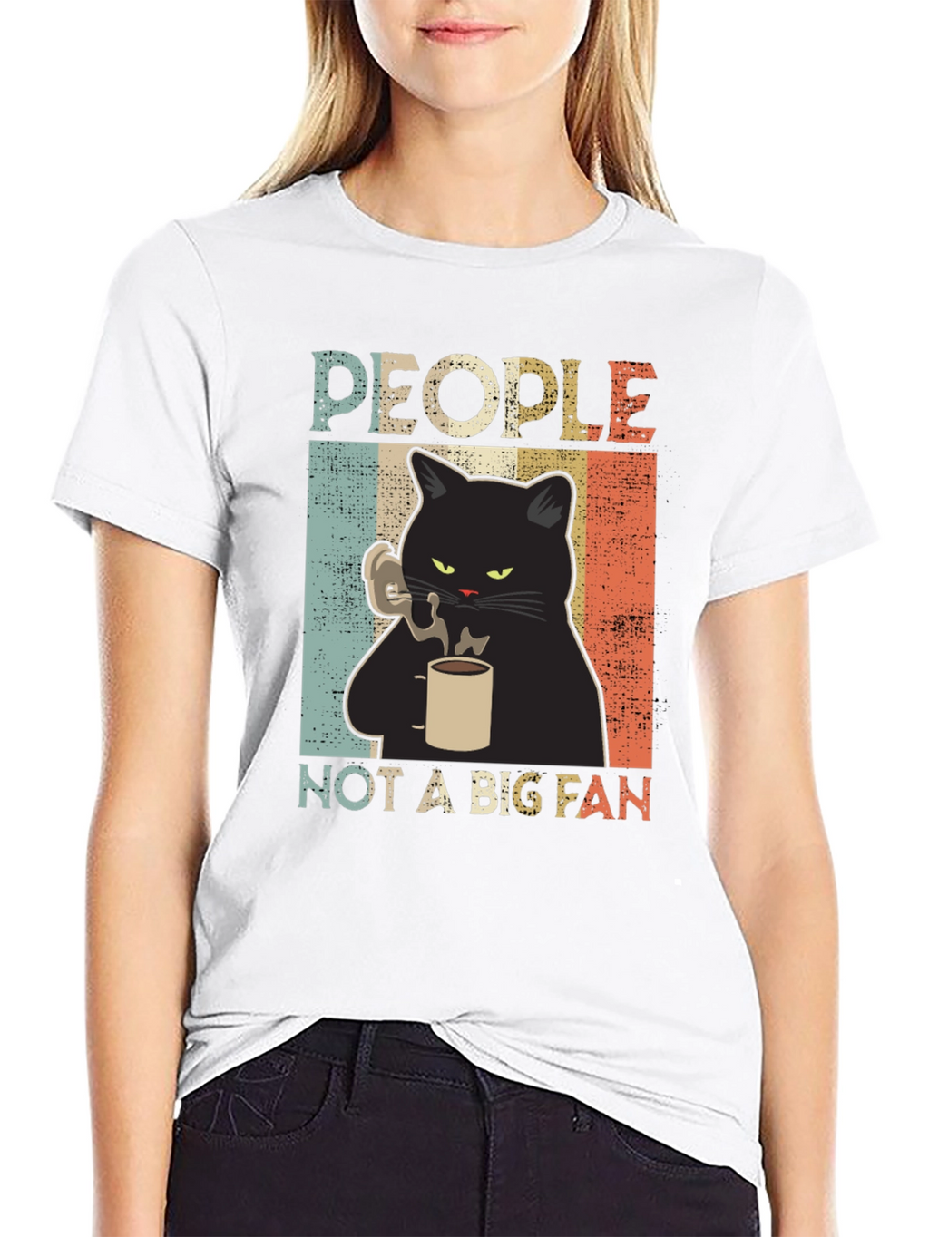 People Not A Big Fan Cat Graphic T-Shirt