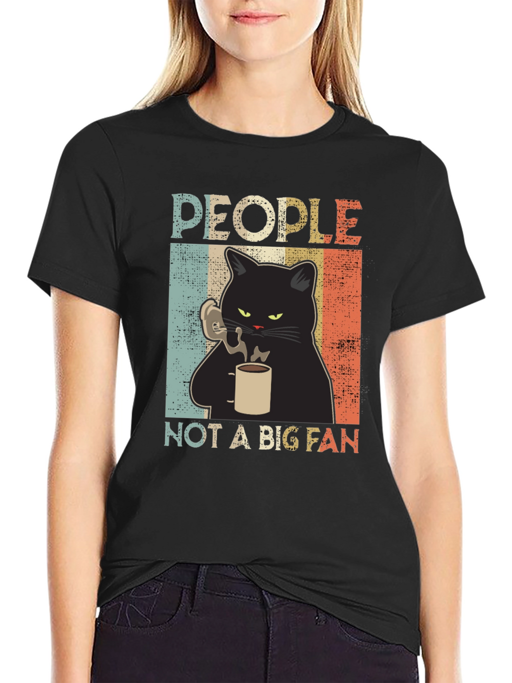 People Not A Big Fan Cat Graphic T-Shirt