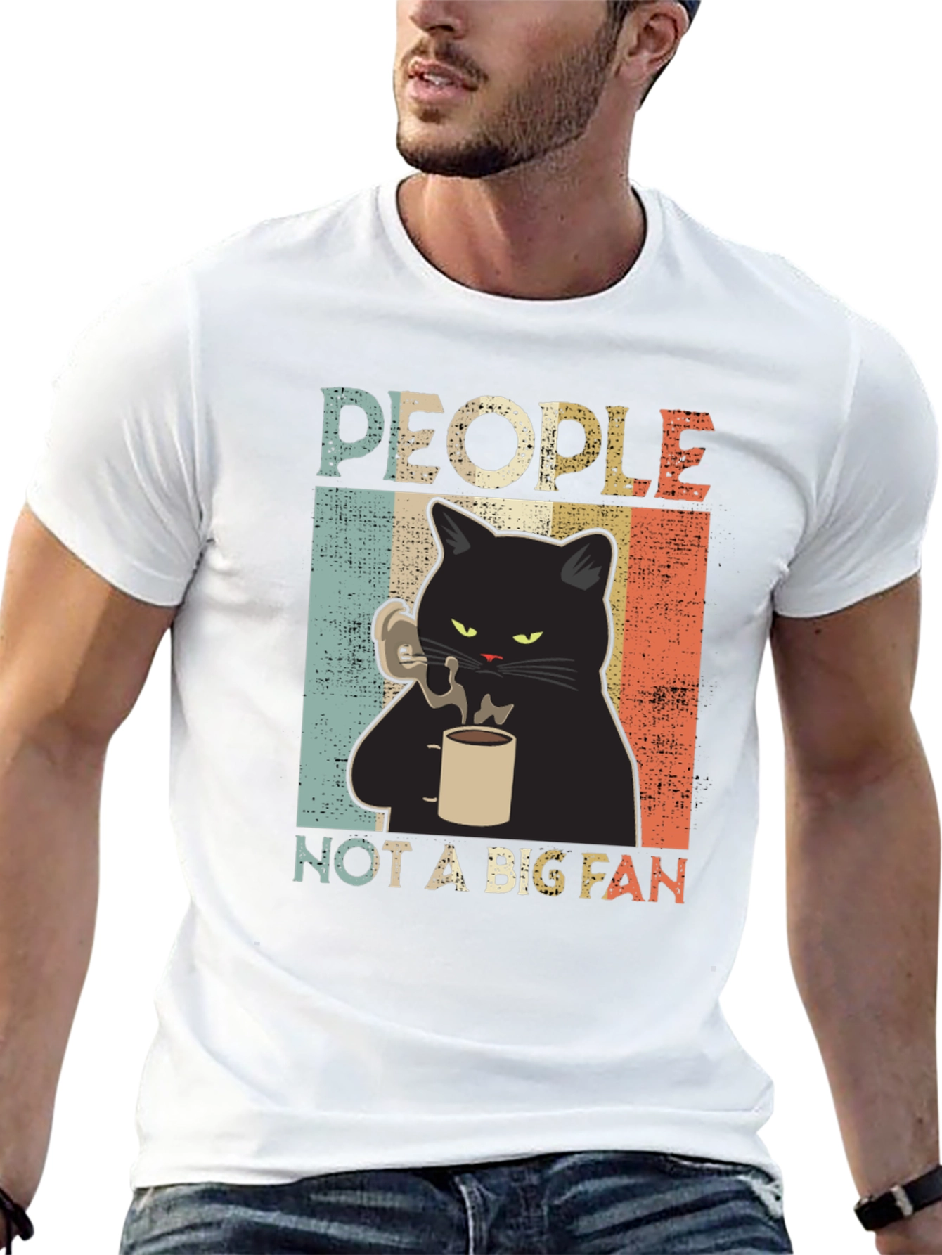 People Not A Big Fan Cat Graphic T-Shirt