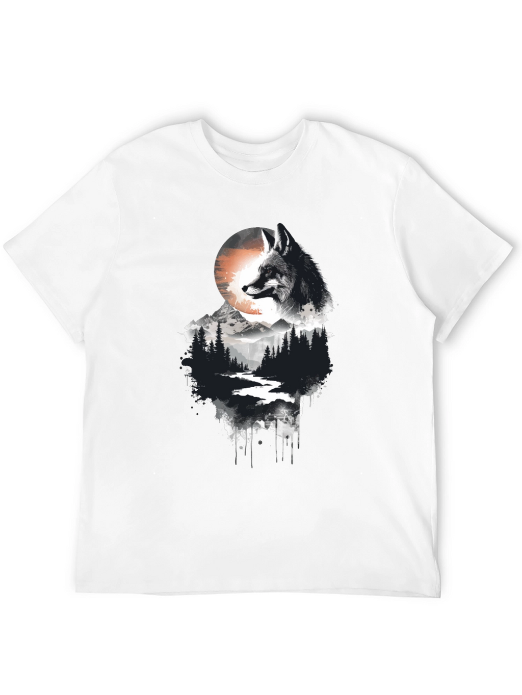 Fox Landscape Graphic Tee - Nature Inspired Style