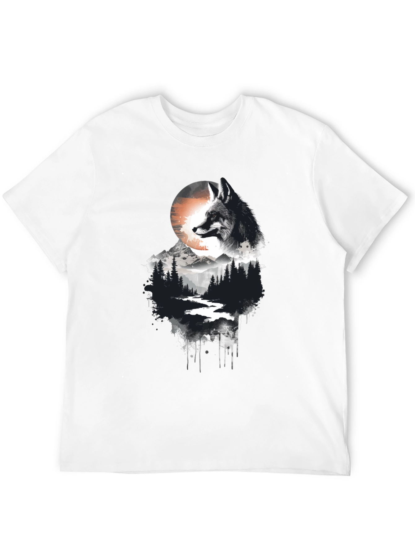 Fox Landscape Graphic Tee - Nature Inspired Style