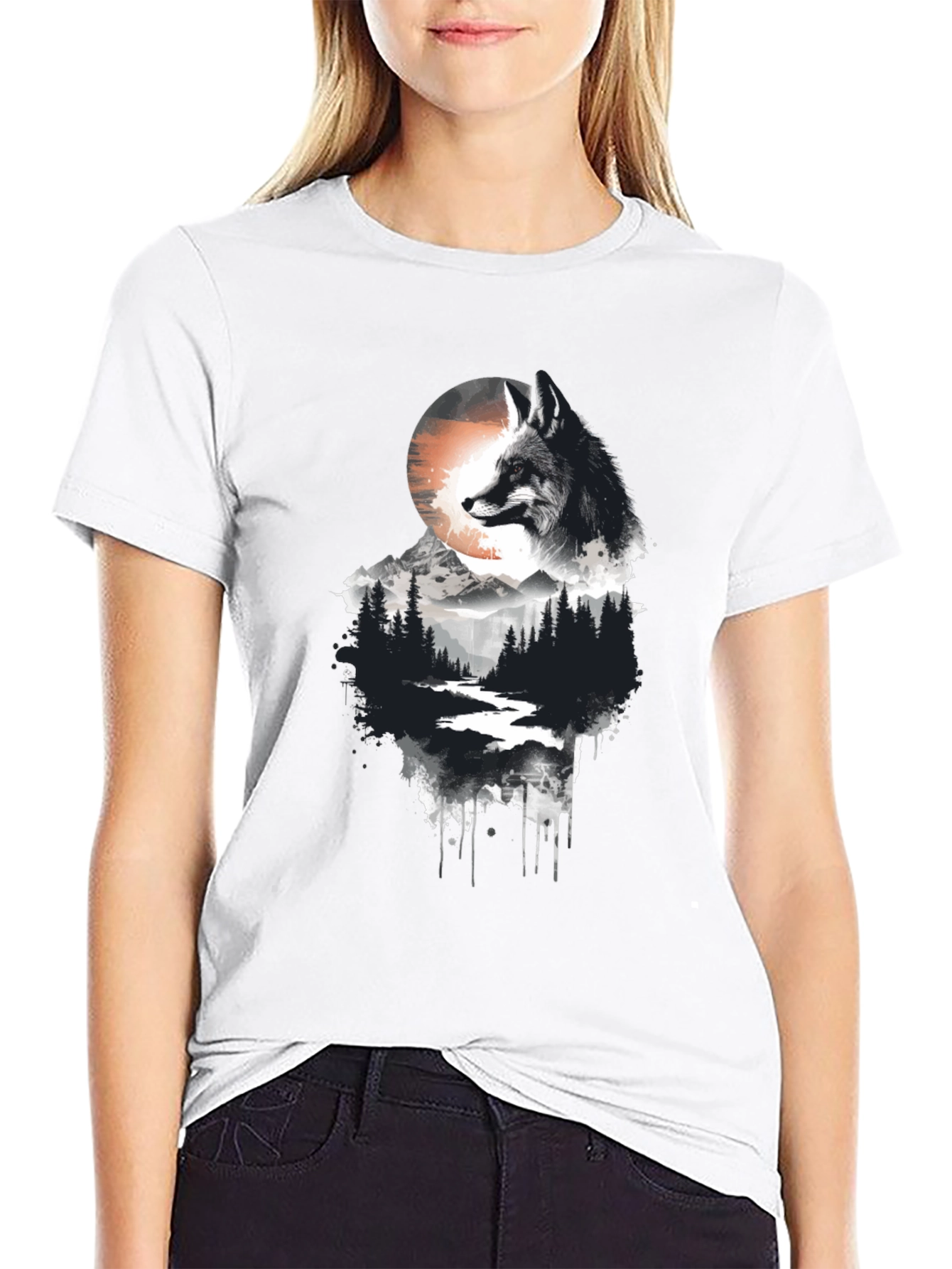 Fox Landscape Graphic Tee - Nature Inspired Style