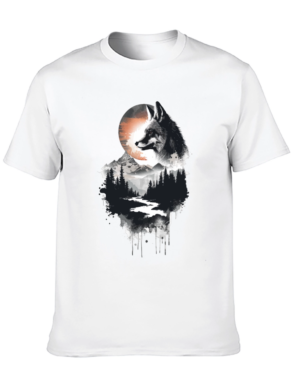Fox Landscape Graphic Tee - Nature Inspired Style