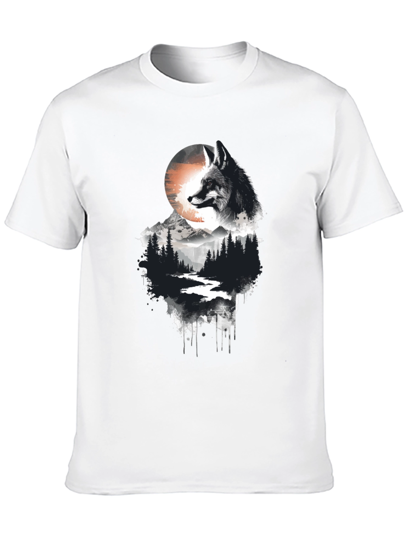 Fox Landscape Graphic Tee - Nature Inspired Style