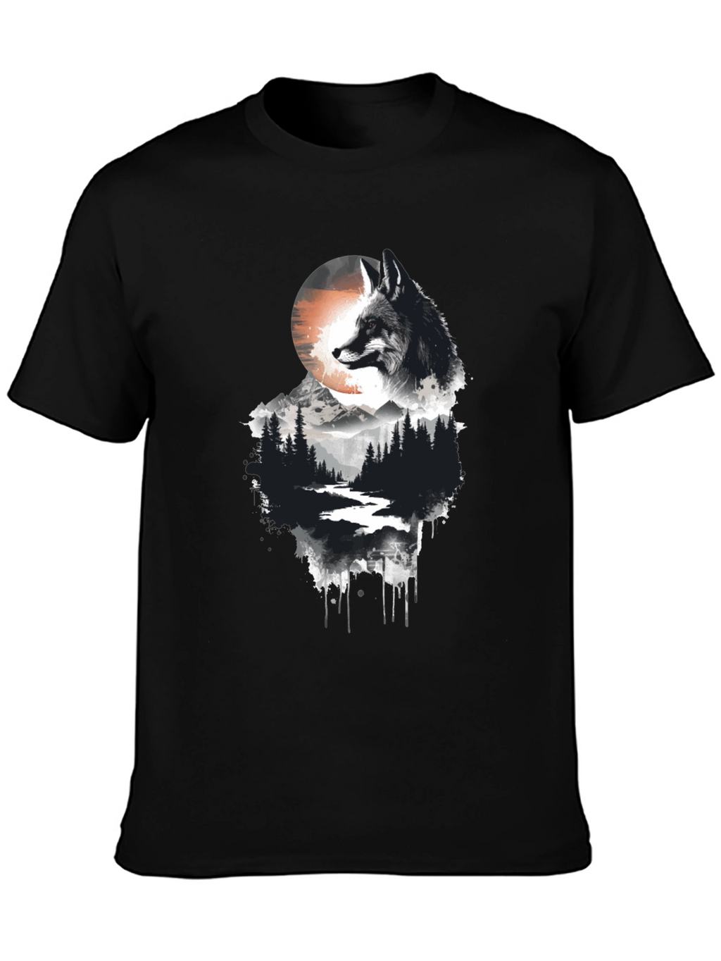 Fox Landscape Graphic Tee - Nature Inspired Style