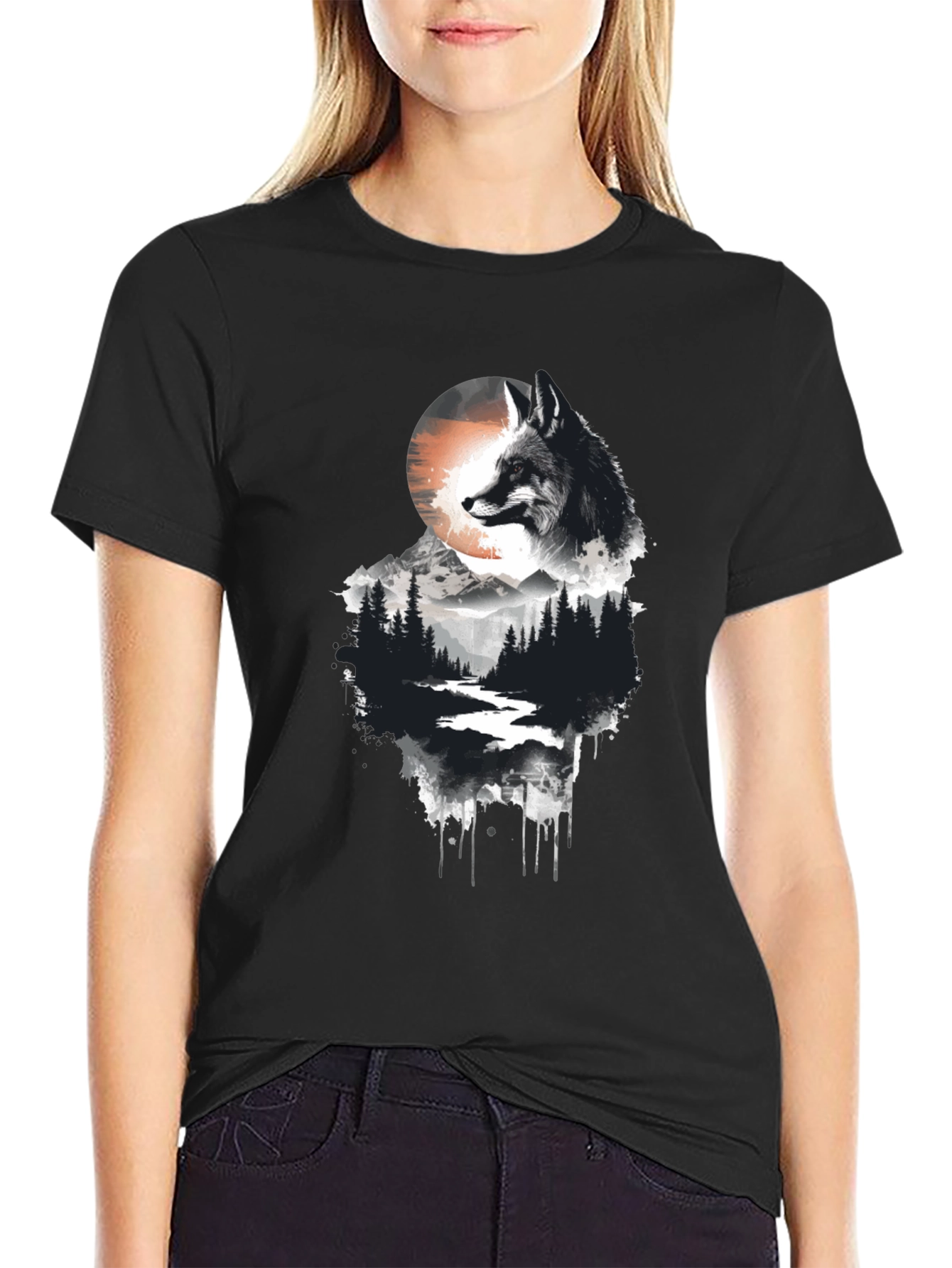 Fox Landscape Graphic Tee - Nature Inspired Style