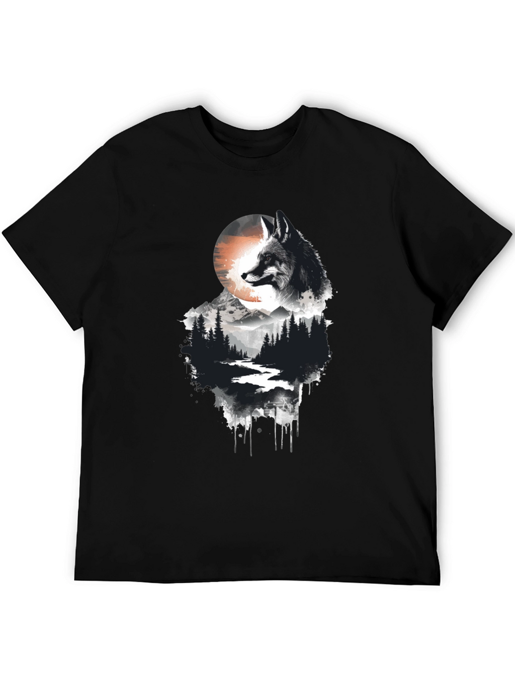 Fox Landscape Graphic Tee - Nature Inspired Style