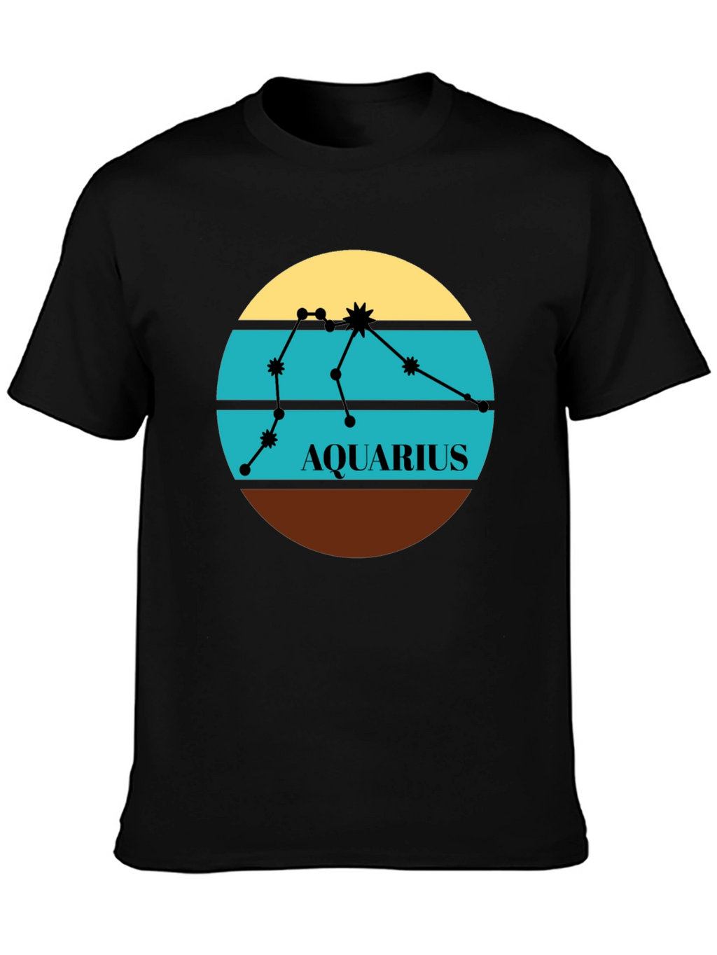Aquarius Zodiac T-Shirt - Retro Constellation Design