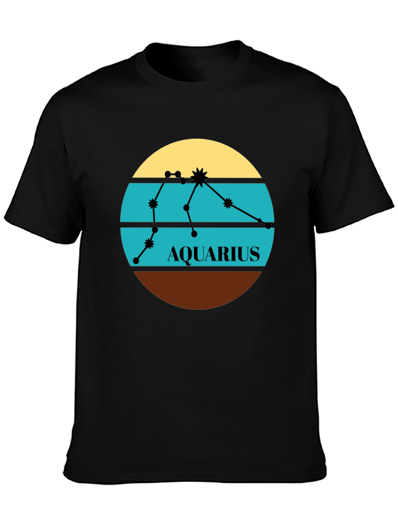 Aquarius Zodiac T-Shirt - Retro Constellation Design