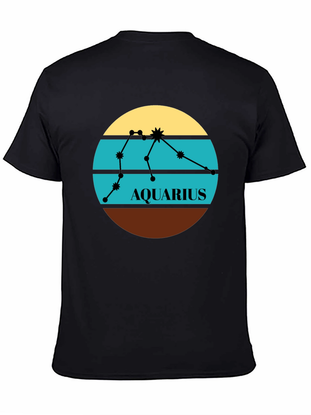 Aquarius Zodiac T-Shirt - Retro Constellation Design