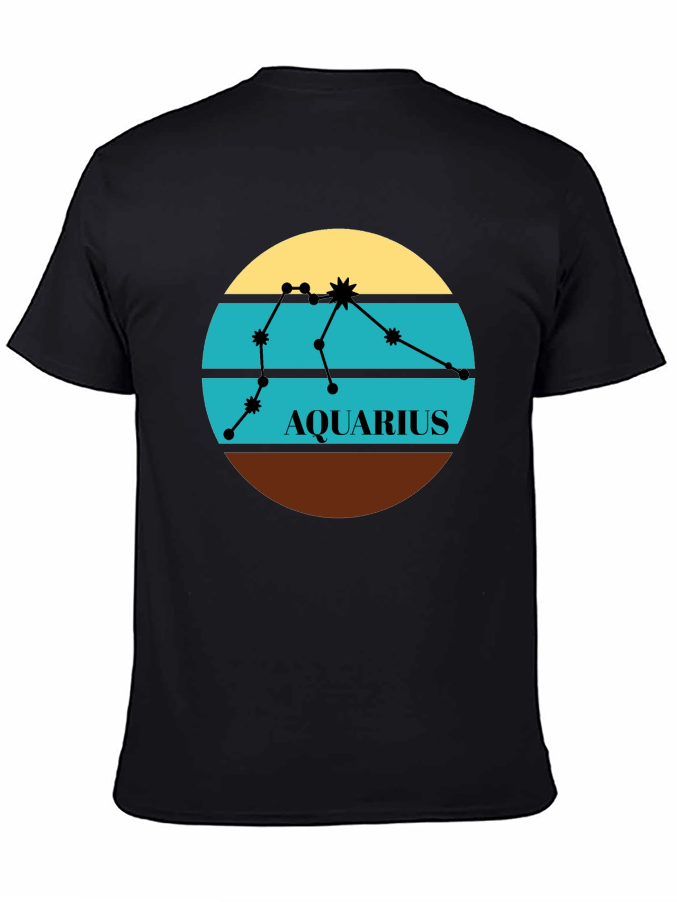 Aquarius Zodiac T-Shirt - Retro Constellation Design