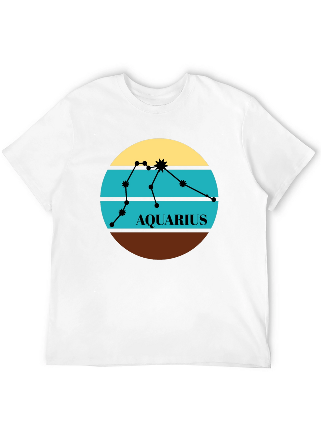 Aquarius Zodiac T-Shirt - Retro Constellation Design