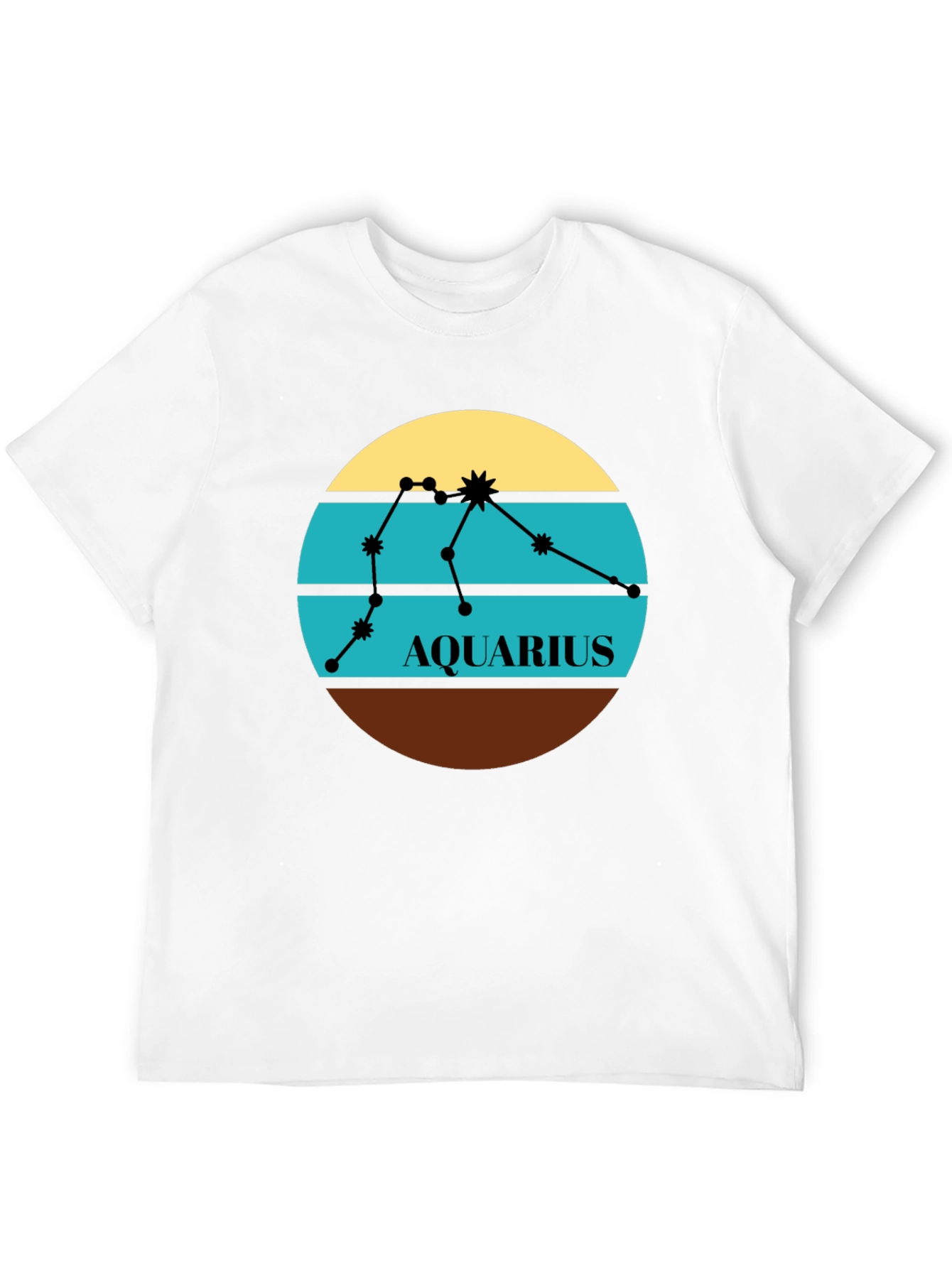Aquarius Zodiac T-Shirt - Retro Constellation Design