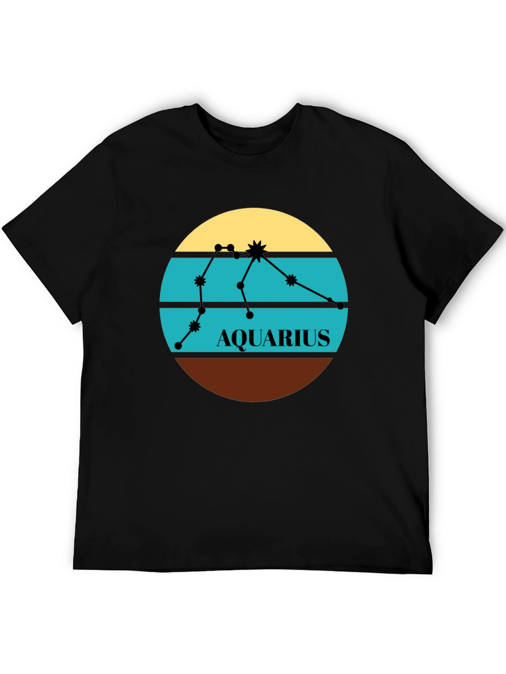 Aquarius Zodiac T-Shirt - Retro Constellation Design