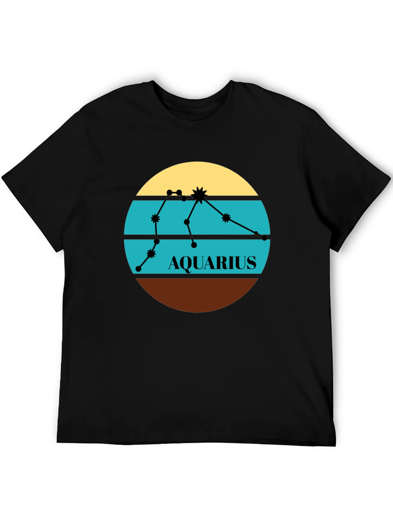 Aquarius Zodiac T-Shirt - Retro Constellation Design