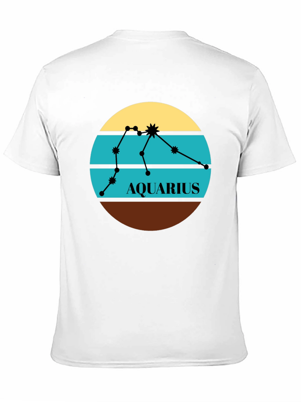 Aquarius Zodiac T-Shirt - Retro Constellation Design