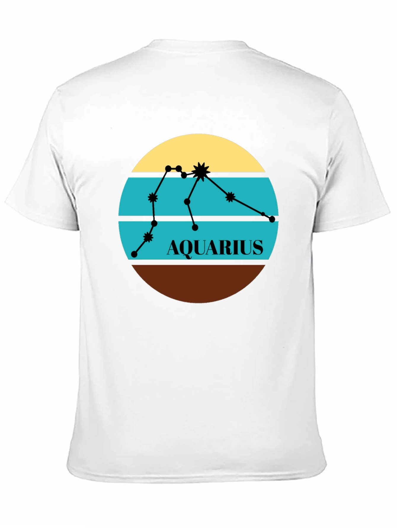 Aquarius Zodiac T-Shirt - Retro Constellation Design