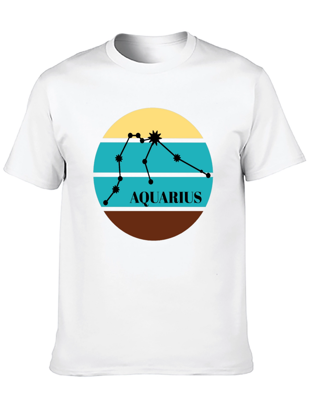 Aquarius Zodiac T-Shirt - Retro Constellation Design