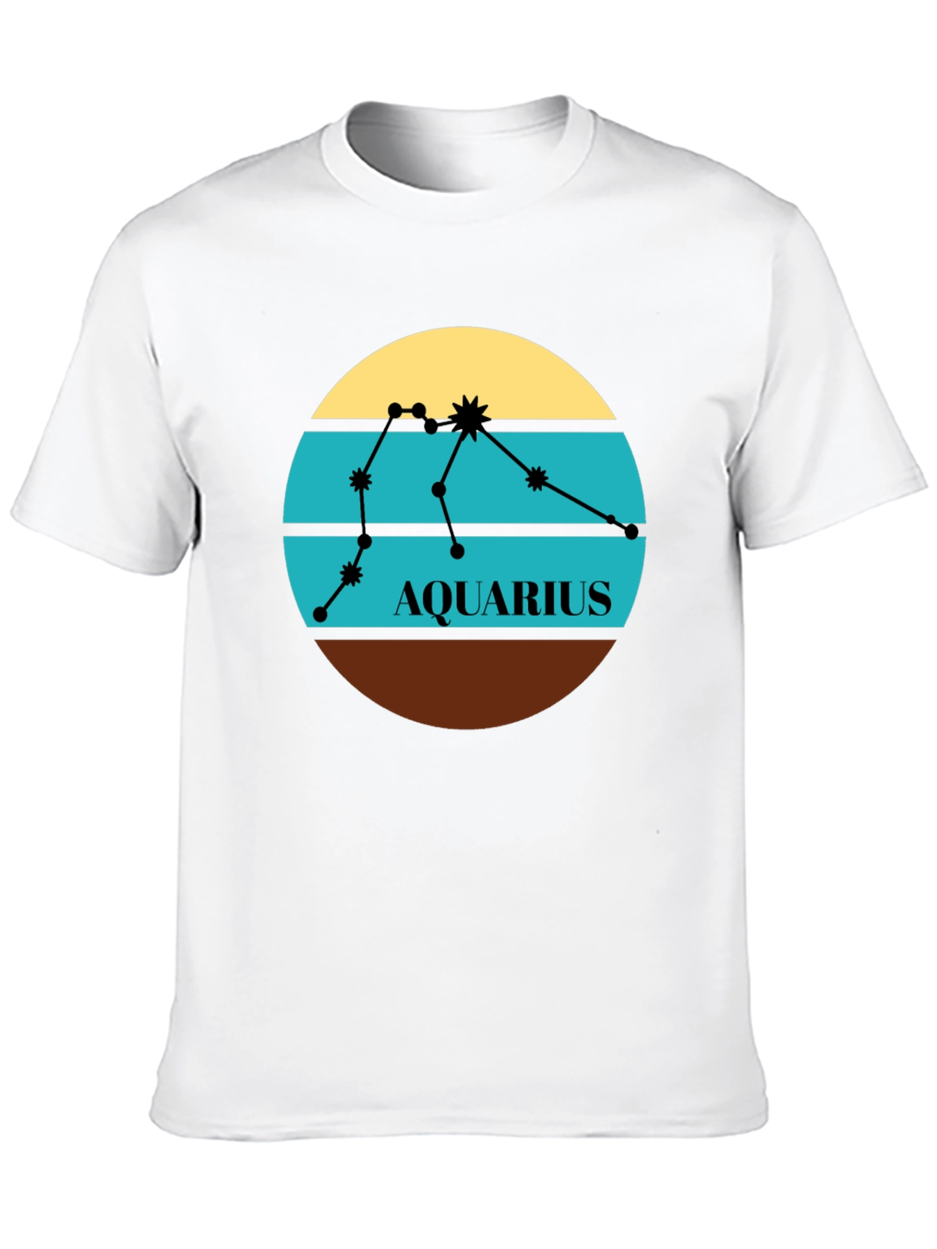 Aquarius Zodiac T-Shirt - Retro Constellation Design