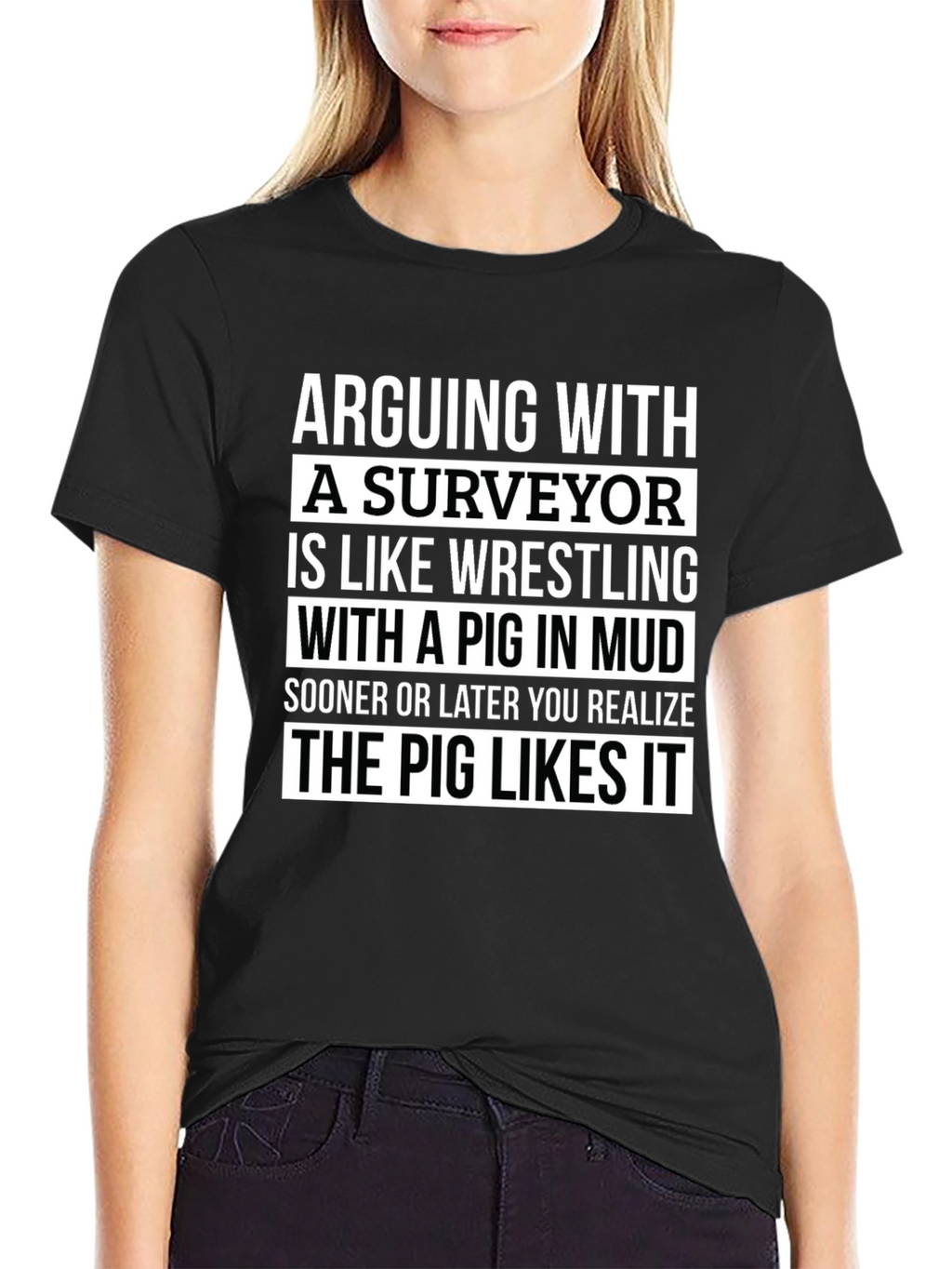 Surveyor Pig Mud Wrestling T-Shirt Funny Gift