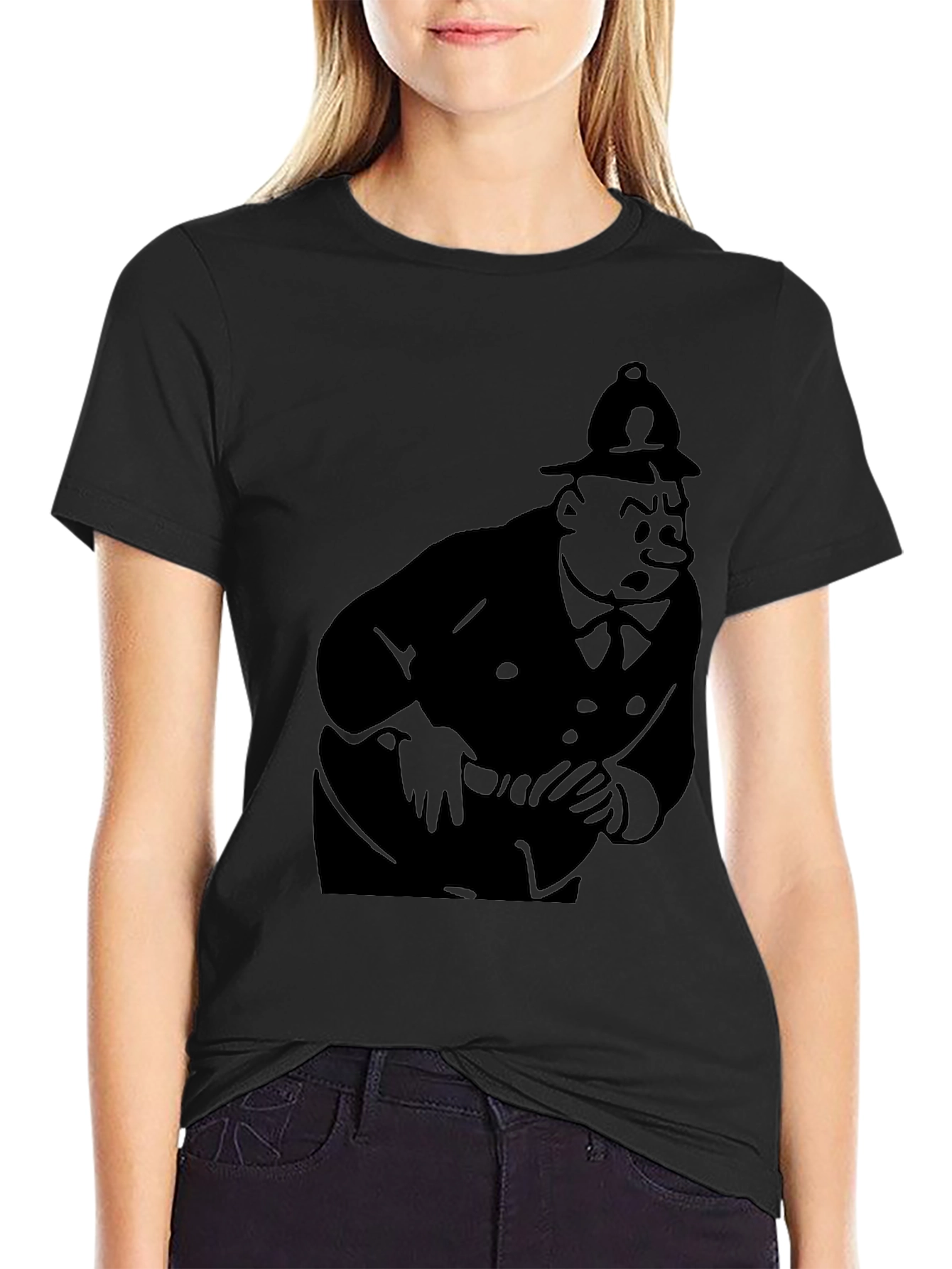 Black Tintin Thompson T-Shirt