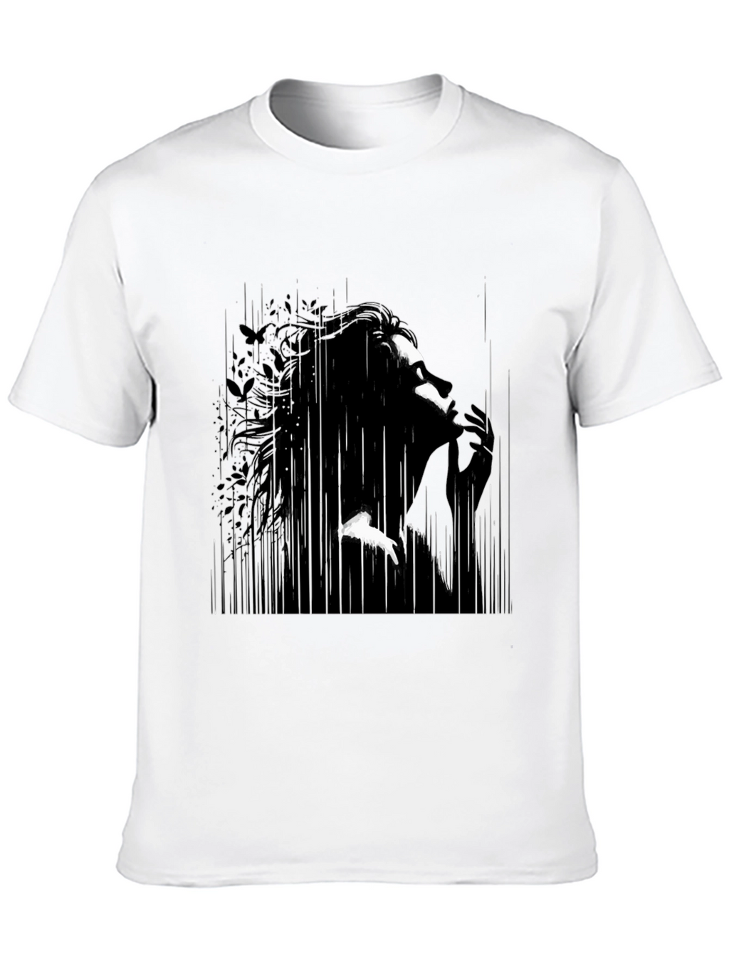 Abstract Silhouette Graphic Black T-Shirt