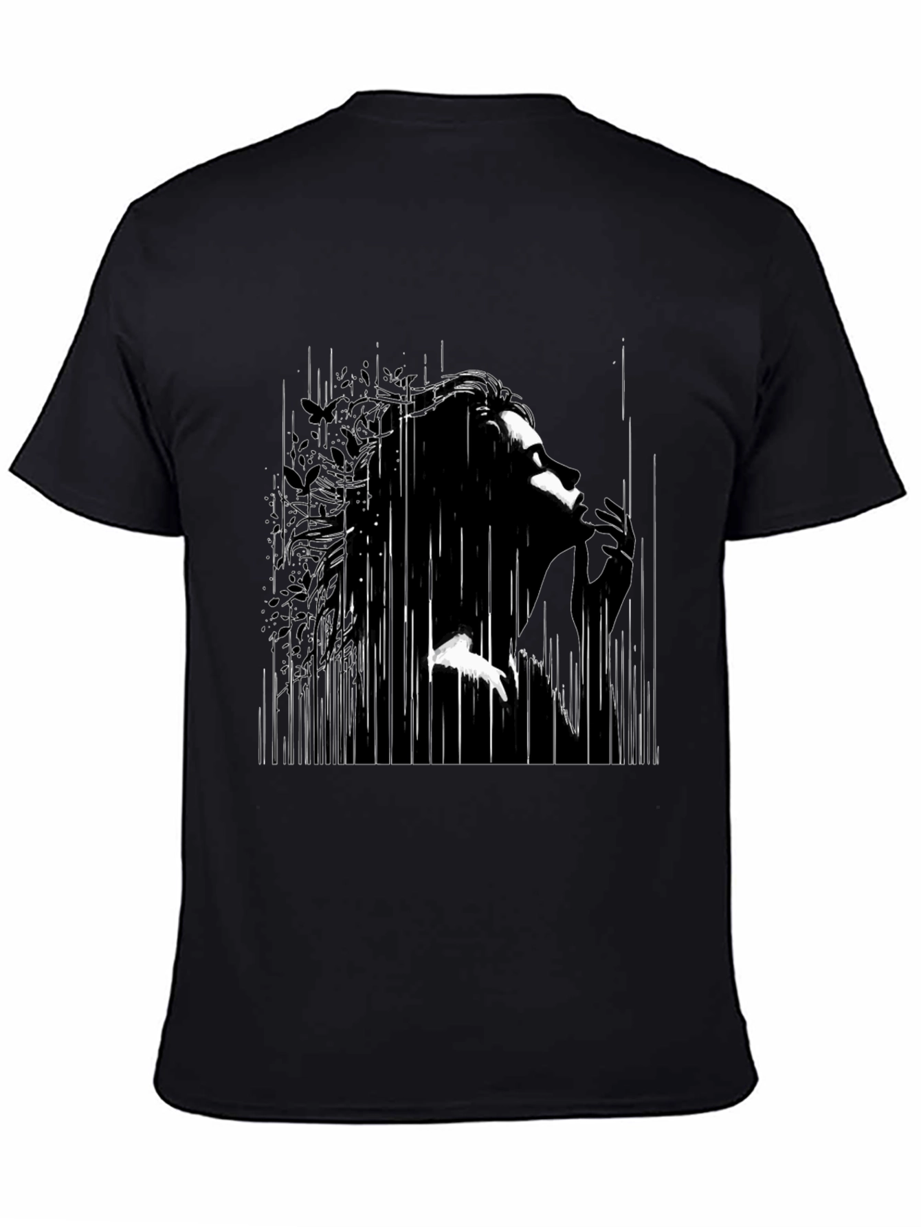 Abstract Silhouette Graphic Black T-Shirt