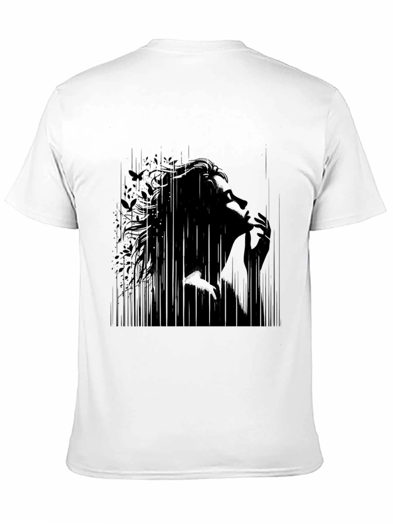 Abstract Silhouette Graphic Black T-Shirt