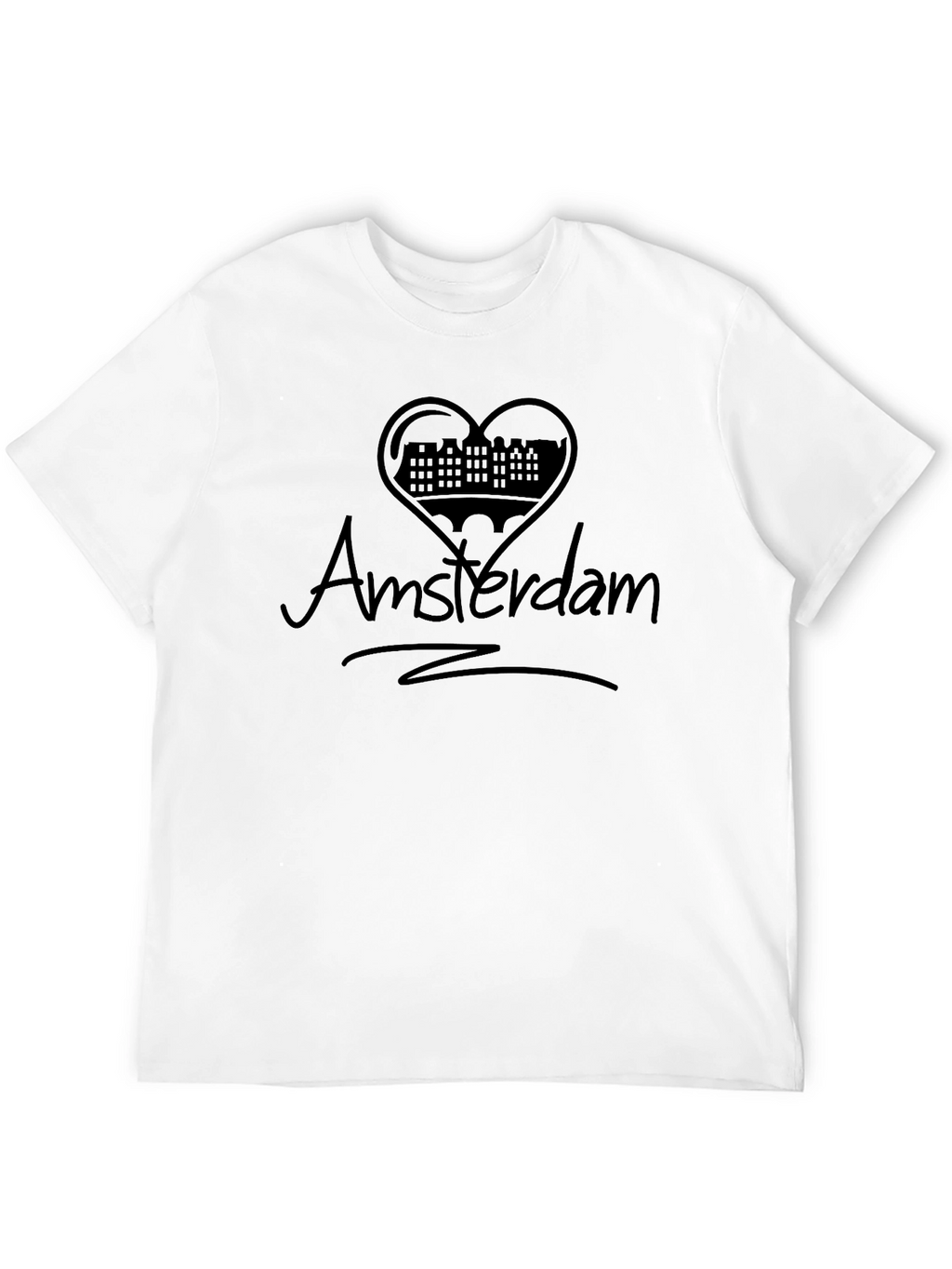 Amsterdam Heartbeat Mens Black T-Shirt