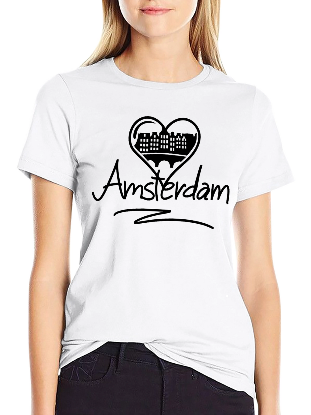 Amsterdam Heartbeat Mens Black T-Shirt