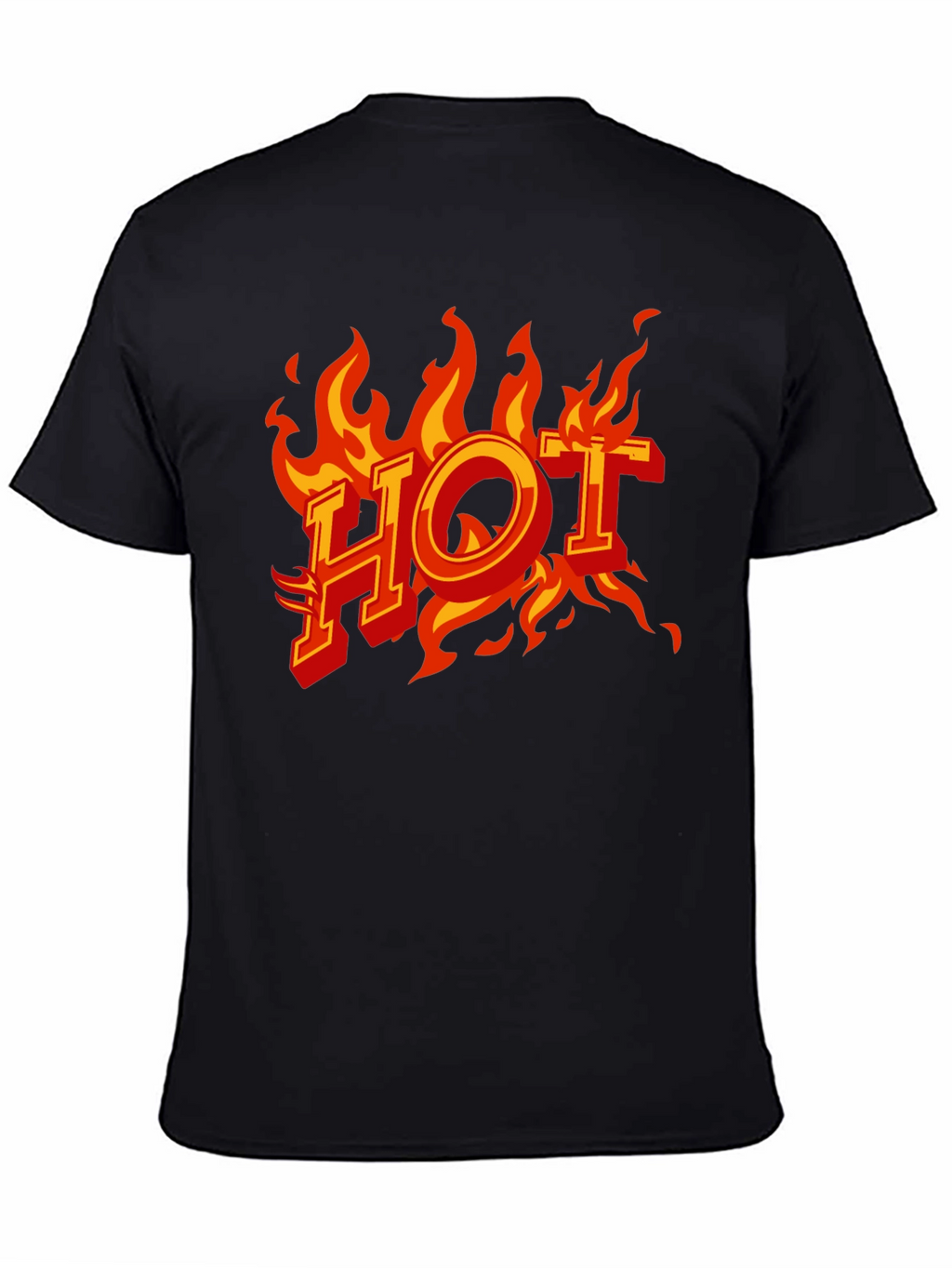 Hot Flames Graphic Print Black T-Shirt