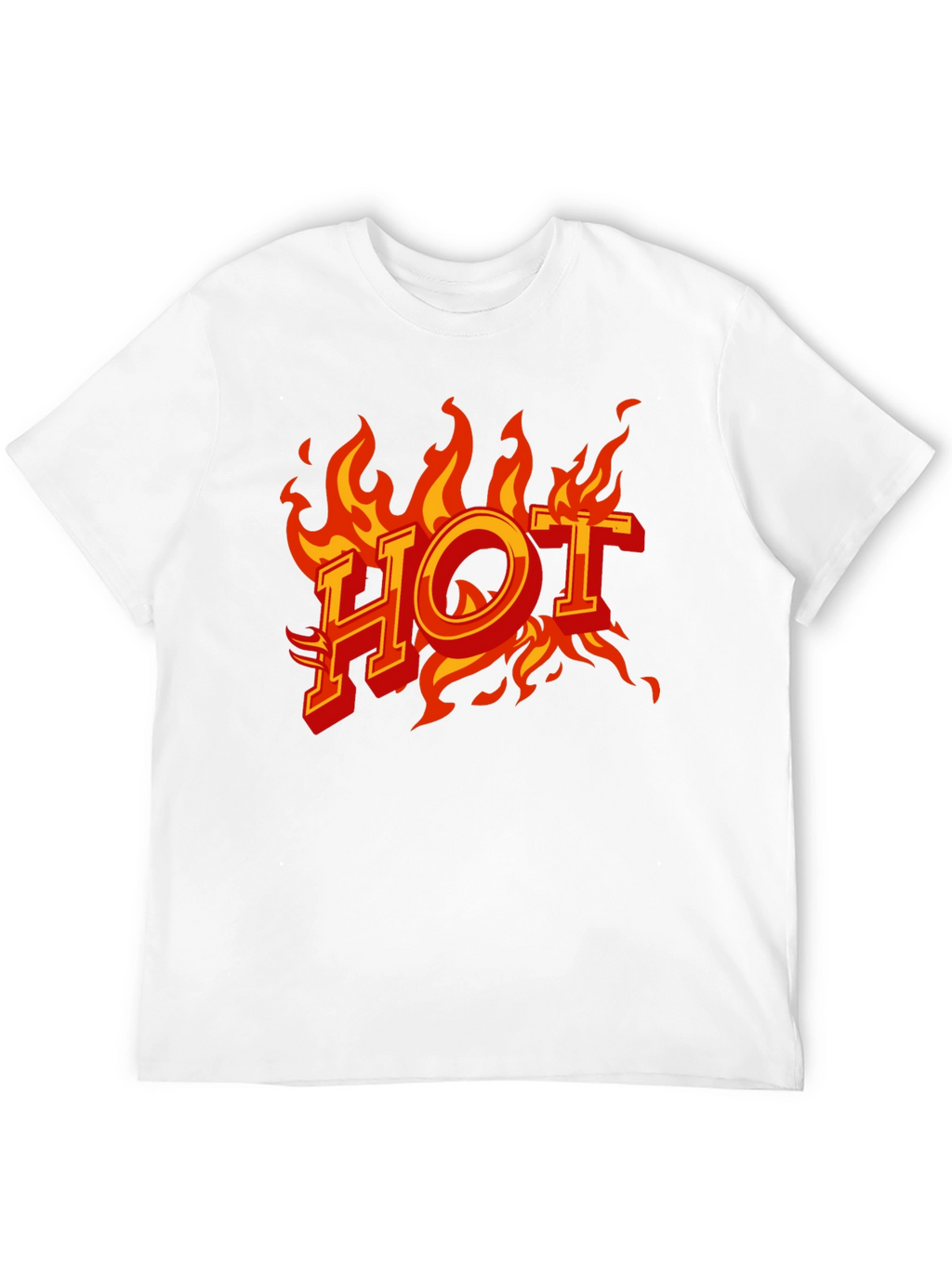 Hot Flames Graphic Print Black T-Shirt