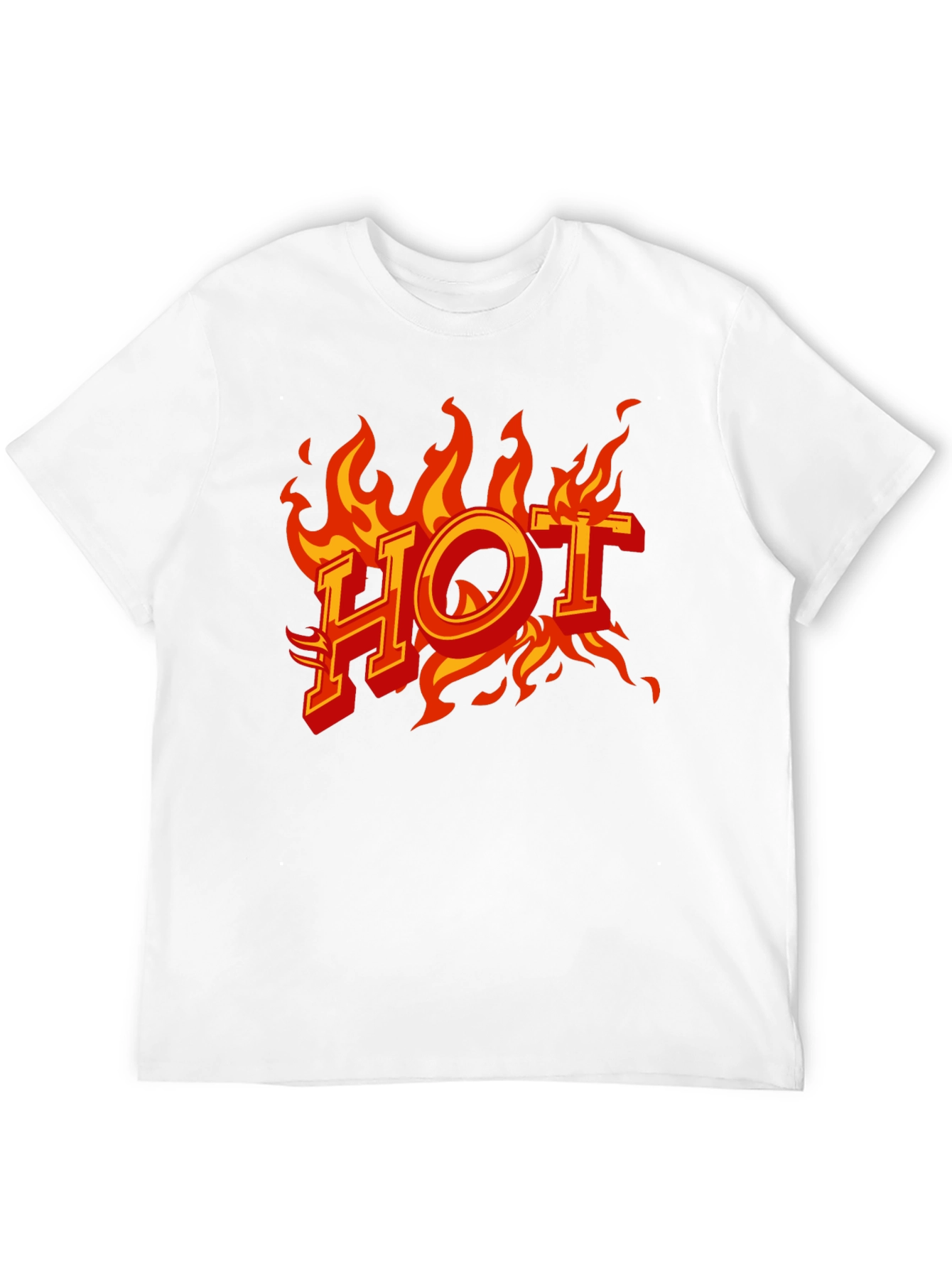 Hot Flames Graphic Print Black T-Shirt