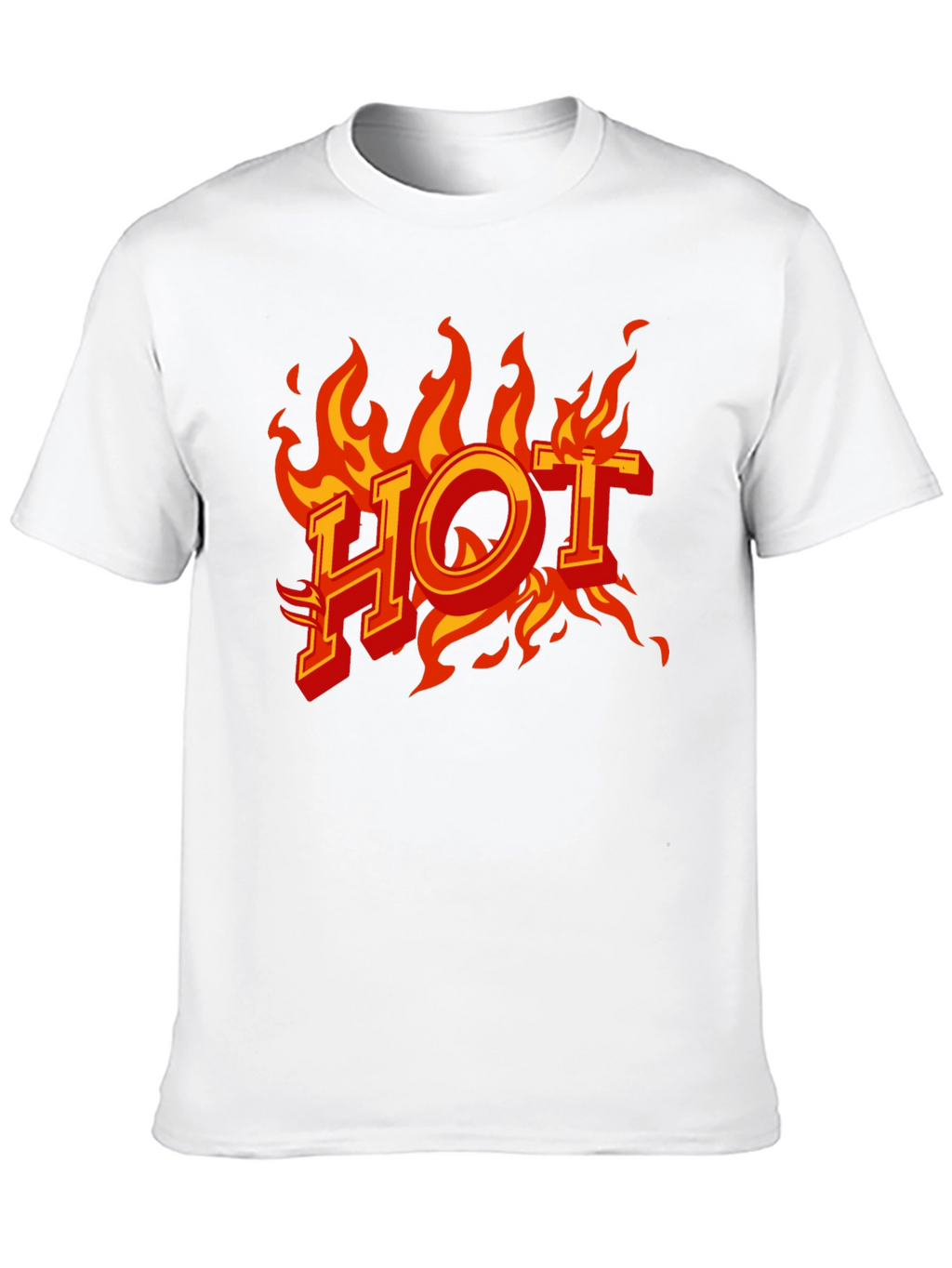 Hot Flames Graphic Print Black T-Shirt