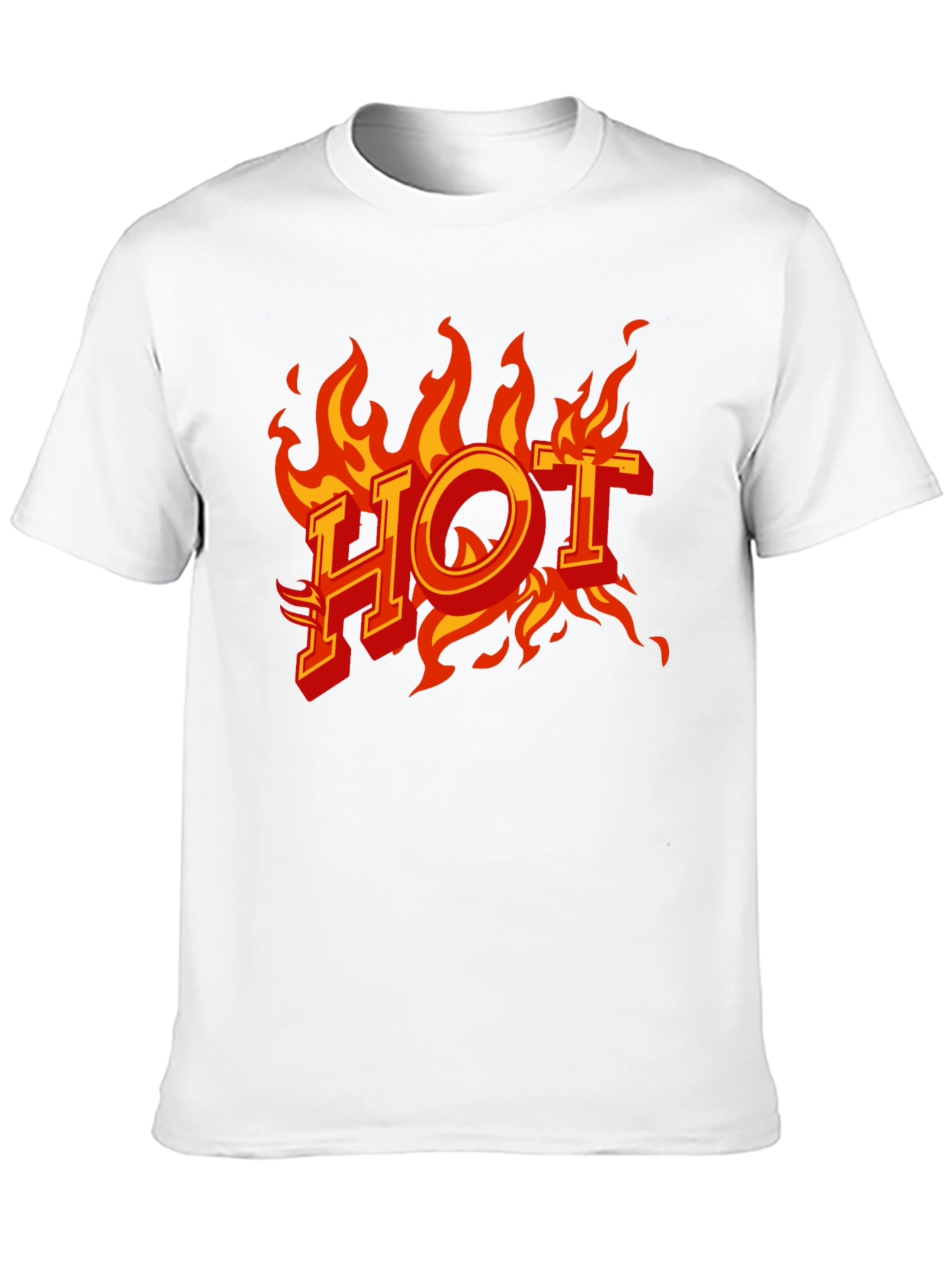 Hot Flames Graphic Print Black T-Shirt
