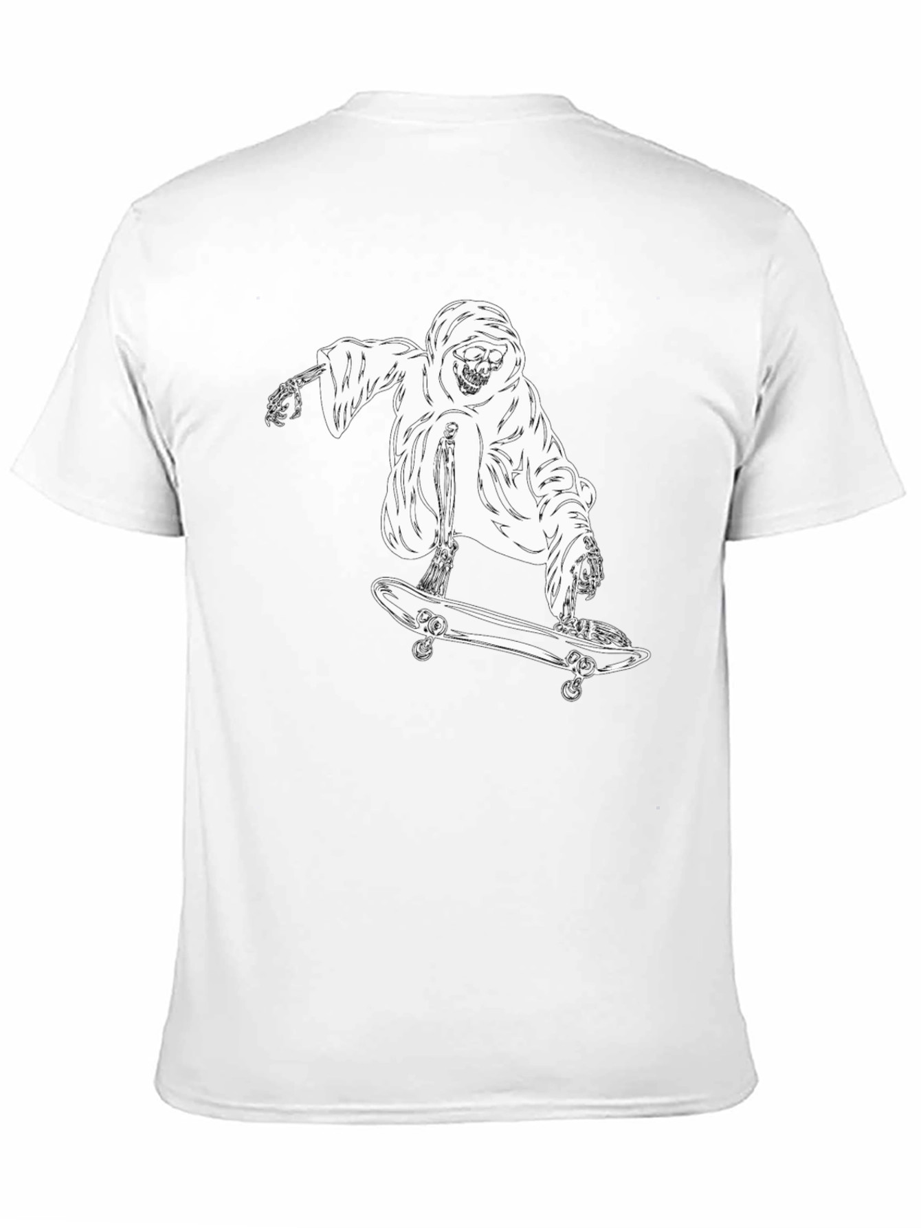 Grim Reaper Skateboarder Graphic T-Shirt - Black