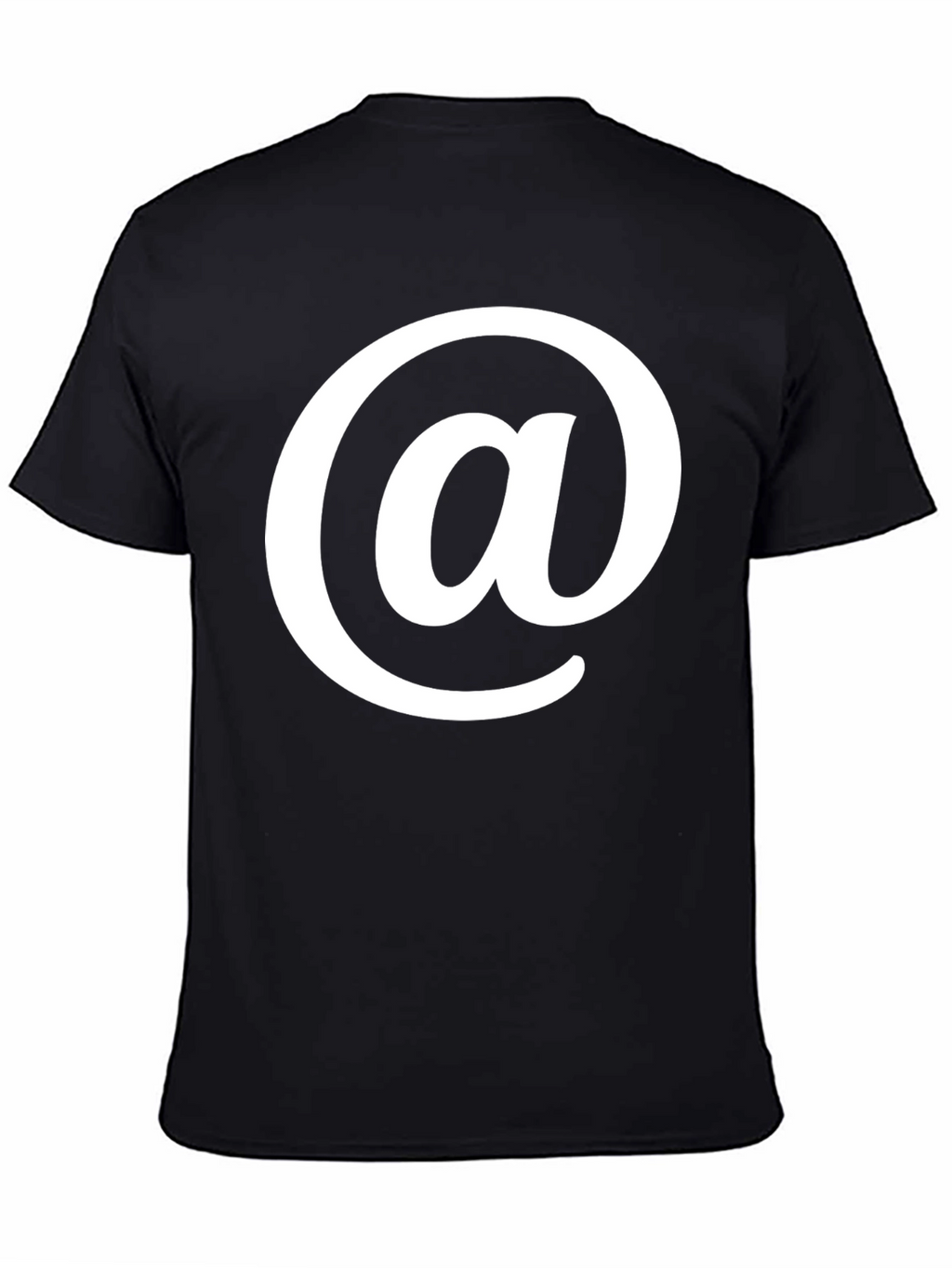 Black T-Shirt with White At Symbol Design