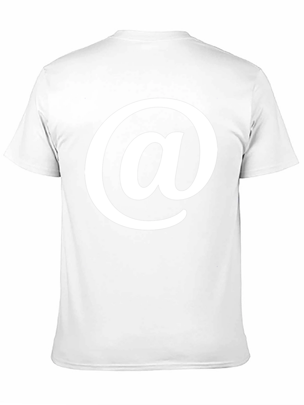 Black T-Shirt with White At Symbol Design