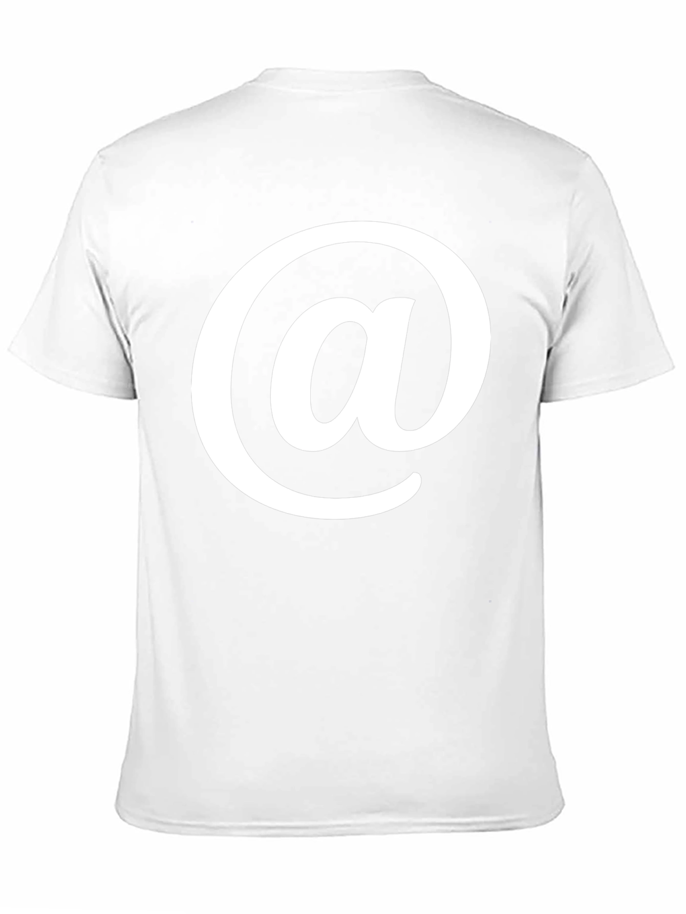 Black T-Shirt with White At Symbol Design
