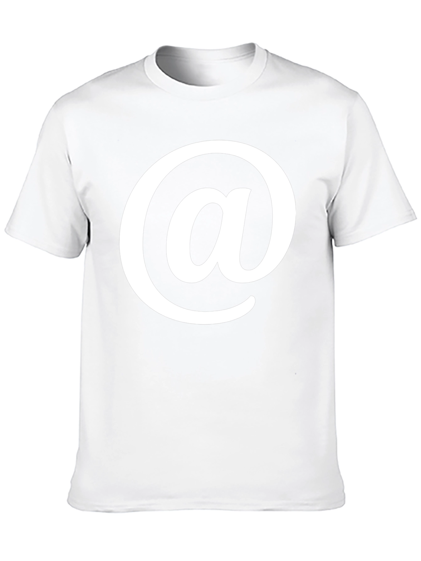 Black T-Shirt with White At Symbol Design