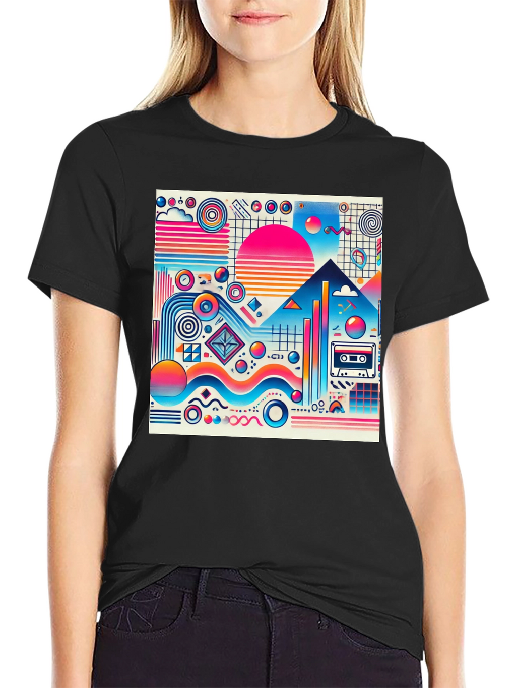Retro Wave T-Shirt - Vibrant 80s Style