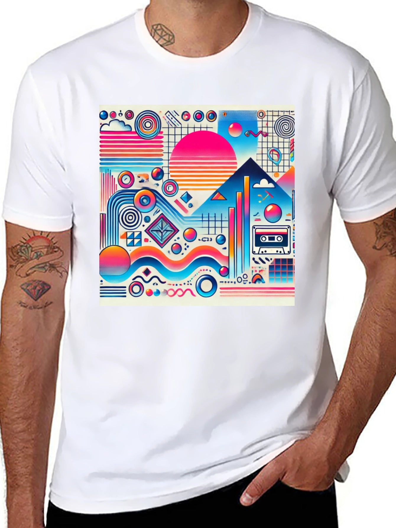 Retro Wave T-Shirt - Vibrant 80s Style