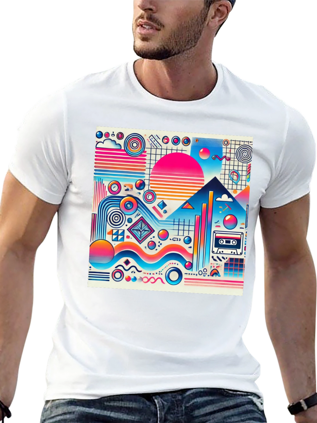 Retro Wave T-Shirt - Vibrant 80s Style