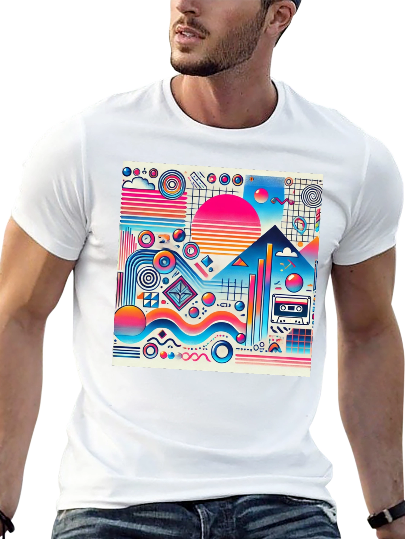 Retro Wave T-Shirt - Vibrant 80s Style