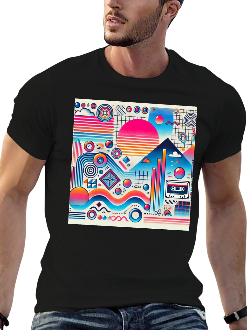 Retro Wave T-Shirt - Vibrant 80s Style