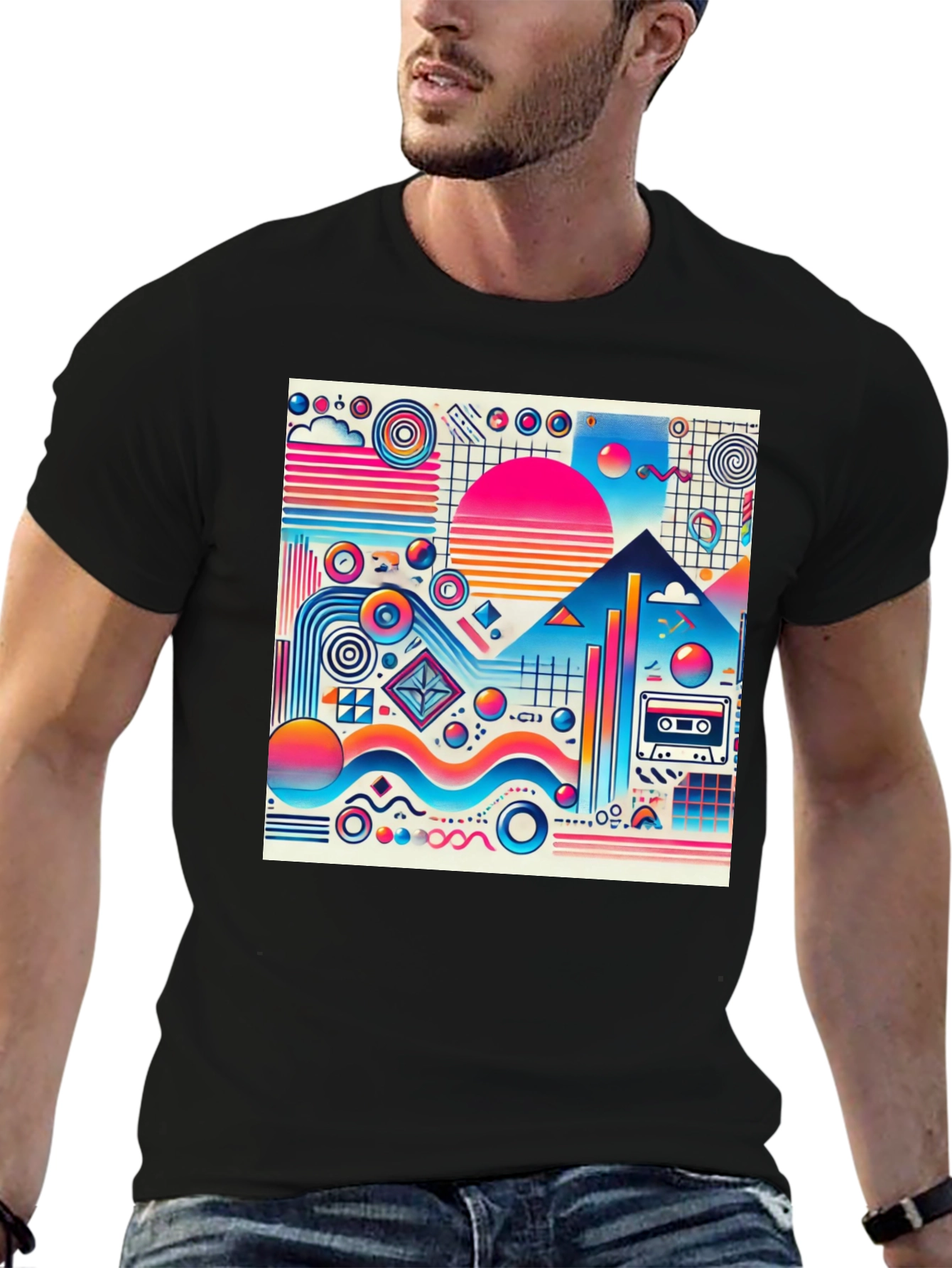 Retro Wave T-Shirt - Vibrant 80s Style